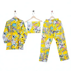 Comfortable Indian Nightwear Breathable Sleepwear <b>Summer</b>/Autumn/Spring Women's All-Season Monkey Print Quick Dry Pajama Set Soft - Product Image 6