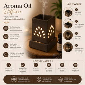 Factory Price Electric Air Aroma <b>Diffuser</b> <b>Ceramic</b> Handcrafted Essential Oil Burner | Tabletop Aromatherapy Home Spa Decor Lamp - Product Image 5