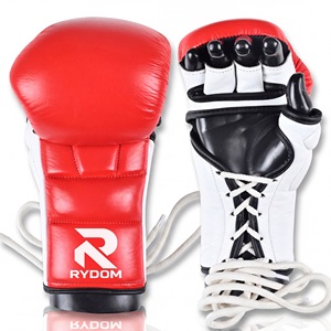 Top selling Custom MMA Sparring Gloves 2026 Leather Lace-Up High Quality MMA Training GloveS Best Price PU Leather Boxing Gloves - Product Image 2