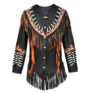 Chaqueta de cuero unisex personalizada de piel de vaca con doble botonadura, estilo safari de invierno, ribete de oveja, ecológica, OEM ODM, al por mayor, para hombre - Product Image 1
