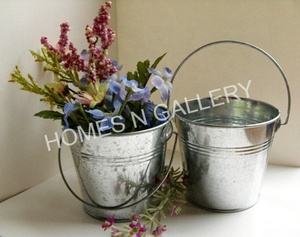 Jardinières modernes simples de luxe plaquées argent avec poignée Jardinière de jardin décorative de première qualité - Product Image 1