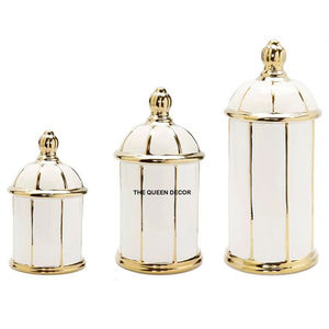 Bocal en verre design avec couvercle en métal et poignée dorée décorative, bocal de cuisine en verre transparent, décoration d'intérieur, contenants alimentaires - Product Image 5