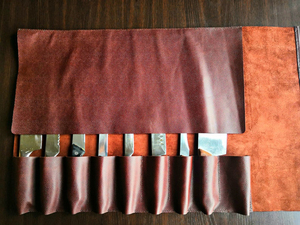 Handmade Leather Knife <b>Roll</b> Chef Knife Organizer Case Culinary <b>Tool</b> Storage <b>Bag</b> Travel Friendly LKR-0308 - Product Image 4