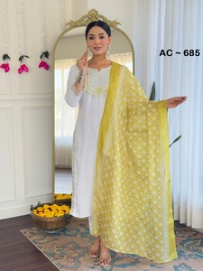 Ensemble Salwar en viscose et soie, tendance, de créateur, style indien pakistanais, dernière collection exclusive, pour femme, élégant, pour fêtes et mariages, tenue ethnique - Product Image 4