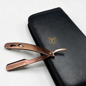 Navaja de Afeitar Profesional de Acero Inoxidable, Plegable, con Cuchilla Reemplazable, Herramienta de Corte de Cabello para Salón, Color Oro Rosa - Product Image 2