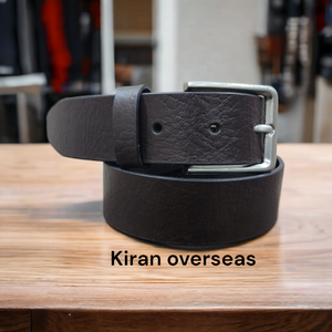 Ceinture en cuir de buffle véritable pour homme - Accessoires décontractés durables - Product Image 4