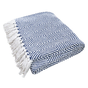 Mantas amarillas de lujo de algodón reciclado para decoración del hogar, mantas cálidas con patrón de diamantes de diseñador para mantas acogedoras de invierno - Product Image 5