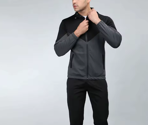Men’s Zip Up Sports Tracksuit <b>Jacket</b> – <b>Lightweight</b> Color Block Hoodie Gym <b>Running</b> Training Sportswear Custom Logo - Product Image 4