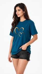 เสื้อยืดผู้หญิงฤดูร้อน สีกรมท่า ผ้าฝ้ายนุ่ม สวมใส่สบาย แขนสั้น ระบายอากาศได้ดี คุณภาพสูง ปรับแต่งได้ คอกลม ทรงหลวม พิมพ์ลายซิลค์สกรีน - Product Image 3