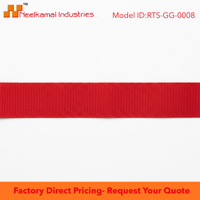 Ruban gros-grain tissé 100 % polyester rouge 25 mm, résistant au rétrécissement, 50 mètres, pour emballage de cadeaux, scrapbooking, garniture de vêtements et accessoires capillaires
