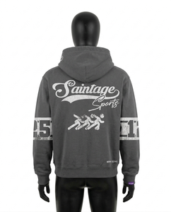 Sudadera con capucha personalizada Y2K Streetwear con cremallera y pedrería para hombre, estilo vintage lavado, oversize, con efecto ácido, 100% algodón, para invierno - Product Image 2