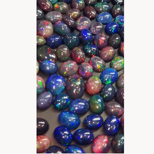 329 piezas de ópalo negro natural etíope de 10x8mm, 11x9mm, 12x10mm, 14x10mm, cabujón ovalado, 602 quilates, lote Iroc Sales, gemas sueltas. - Product Image 3