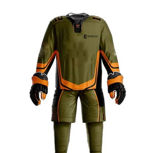 Uniforme de hockey sur glace personnalisé avec logo personnalisé, nom de l'équipe, numéro du joueur, matériau de haute qualité et confortable - Product Image 1