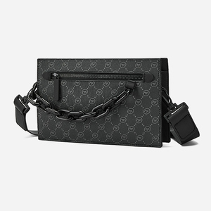 Sac bandoulière messager en PU pour homme, petit format, imprimé personnalisé, avec fermeture éclair, pour usage quotidien et extérieur - Product Image 1
