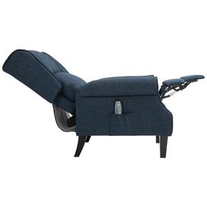 Poltrona Reclinabile Singola Blu Scuro con Massaggio, Vibrazione, Calore e Funzione Push-Back, Elettrica e Manuale, Estensibile - Product Image 2