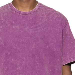 T-shirt pour homme à effet délavé, best-seller, impression de logo personnalisé, col rond, manches courtes, 100% coton, haute qualité, respirant - Product Image 5