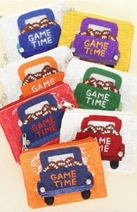 Porte-monnaie perlé pour le jour du match, mini portefeuille zippé, fait main, décontracté, pochette d'ambiance d'équipe, options multicolores - Product Image 4