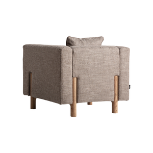 Sillón de Salón Premium para Interiores, Silla de Teca Sólida Tapizada, Asiento Profundo, Respaldo Acolchado, Cojín Suave, Muebles para Sala de Estar - Product Image 3