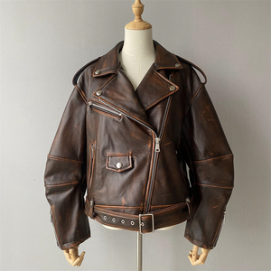 Premium Leather Biker <b>Jacket</b> For <b>Men</b> With Classic Moto Style Durable Construction And Comfortable Everyday Fashion Wear - Product Image 4