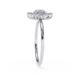 Platinum Oval Cut Diamond Engagement Ring With Halo Setting GIA Certified Natural Diamonds Women's Classic Style - Product Image 3