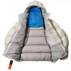 Chaqueta Bomber Acolchada de Invierno para Hombre, Tallas Grandes, con Logotipo Personalizado, Cremallera, Capucha Desmontable de Punto, Gruesa, Cálida, de Nailon, para Exteriores - Product Image 2