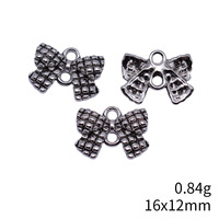 Conector de Lazo a Cuadros 16x12mm de Aleación de Zinc Plateado Antiguo para Fabricación de Joyería Lolita