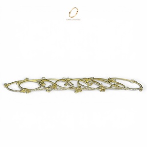 Fashion Kashmiri Womens Gold Plated Crystal Ghungroo <b>Charm</b> Traditional Lightweight Pearl Bangles Party Wedding Wear Wholesale - Product Image 3