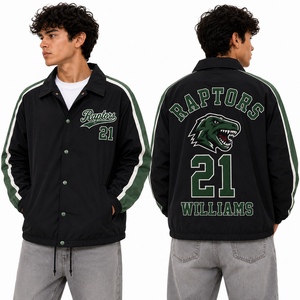 Veste de coach personnalisée avec nom de joueur brodé, numéro d'équipe, coupe-vent léger en nylon, uniforme, exportateur en gros d'usine - Product Image 2