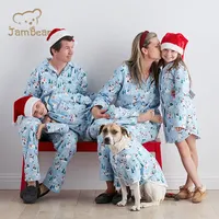 Heyjoe — pyjama en coton biologique pour famille, vêtements assortis pour animaux de compagnie et hibou, pour noël, 100%