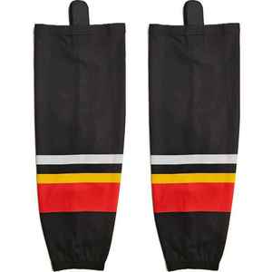 Black Knee High <b>Socks</b> With Red Yellow White Stripes <b>Breathable</b> Spandex Polyester Basketball <b>Socks</b> Adult Size - Product Image 1