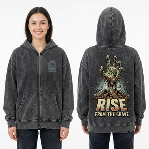 Camiseta sin mangas personalizada para mujer, verde bosque oscuro, con lavado ácido y efecto desgastado, estilo tank top, con gráfico de calavera zombi, ropa urbana, venta al por mayor - Product Image 3