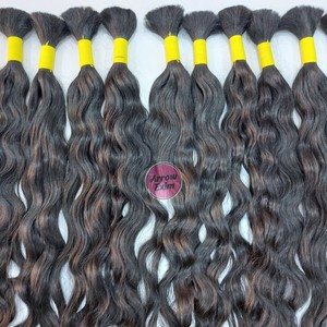 Cheveux naturels indiens bruts bouclés profonds Arrow Exim Single Donor pour tressage, noir naturel, 100g - Product Image 2