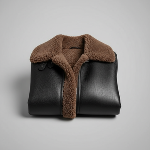 Nouvelle veste bomber automne-hiver en simili cuir de veau, coupe ample, grand col, contraste de couleurs, tendance, double face - Product Image 3