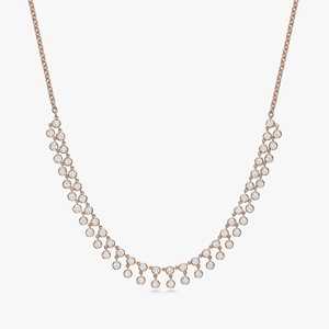 Diamond Dangle Necklaces 14K 18K Solid Gold Bezel Round Cut Lab Grown 16In Layering Classic Solitaire Luxury Modern Fine Jewelry - Product Image 5