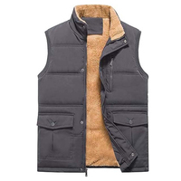 Gilet matelassé sans manches en toile enduite de laine tricotée OEM, personnalisable avec logo frontal, respirant, décontracté, printemps, homme/femme, imperméable