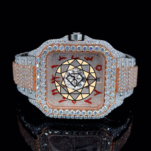 Custom Icedout Luxury Men's Analog Quartz <b>Watch</b> <b>Case</b> Stainless Steel Band Sapphire Crystal Lab Diamond Dial Buckle - Product Image 5