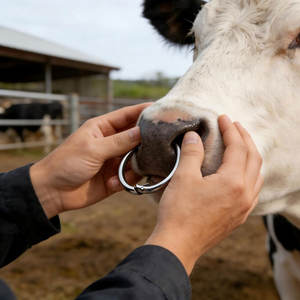 Anillos Nasales de Acero Inoxidable para Ganado, Anillos Nasales Resistentes para Toros y Vacas, Cría de Ganado, Manejo de Ganado, Cuidado de Animales - Product Image 3