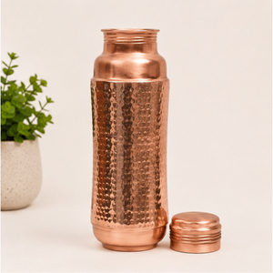 Botella de Agua de Cobre Puro, Diseño Martillado Artesanal, a Prueba de Fugas, Botella Ayurvédica para la Salud, para Gimnasio, Yoga y Oficina - Product Image 3