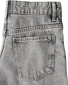 Shorts en jean délavé taille haute coupe droite décontracté en coton pour homme – Idéal été - Product Image 2
