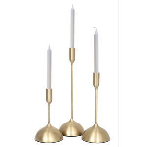 Modern Gold Metal Taper Candle Holder Set Luxury Brass Finish <b>Tall</b> <b>Candlestick</b> Stand for Wedding Event Table Decor Centerpiece - Product Image 1