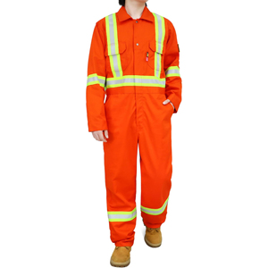 Hi Vis Polyester Unisex Work Coverall Reflective Safety <b>Overall</b> High Visibility Industrial Jumpsuit Oeko-Tex Certified - Product Image 1