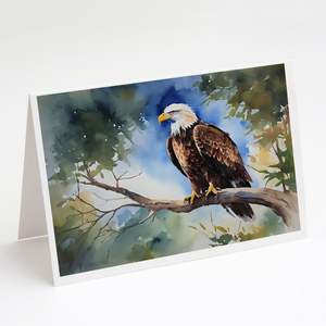 Eagle Whimsical A7 Tamaño 5x7 Tarjetas de notas en blanco Paquete de 8 con sobres para saludos - Product Image 1