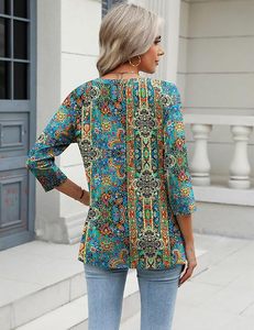 Blusas de Manga Larga para Mujer, Camisetas Casuales con Cuello en V, Camisetas Básicas Suaves, Blusas de Trabajo - Product Image 1