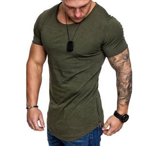 Meilleur T-Shirt Long Homme 100% Coton Logo Personnalisable Vente en Gros Tissu Tissé Sérigraphie Écologique Respirant - Product Image 1