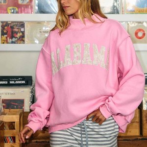 Jesus Premium <b>Mock</b> <b>Neck</b> Crew <b>Neck</b> Sweatshirt Cotton Fleece Chenille Letter Embroidery University Unisex Pullover - Product Image 2