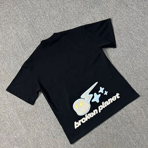 Camiseta Oversize para Hombre 100% Algodón al por Mayor con Logotipo Personalizado Bordado y Estampado Puff en la Parte Delantera - Product Image 2