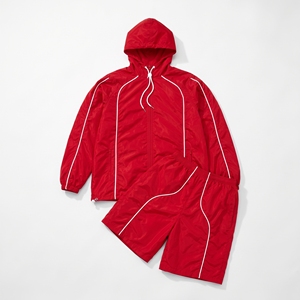 Ensemble veste coupe-vent à capuche et short pour homme, couleur unie, sportif, séchage rapide, polyester, tenue d'entraînement d'été - Product Image 6