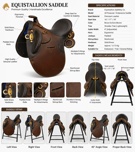 Premium Genuine Leather Jumping Dressage Horse Saddle Professional Western Riding Handcrafted Close Contact Equestrian Wood <b>Tree</b> - Product Image 6