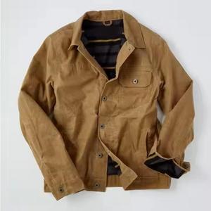 Veste en coton ciré imperméable coupe-vent pour le travail en extérieur, manteau de terrain, veste utilitaire décontractée, logo personnalisé, vêtements d'hiver professionnels - Product Image 4