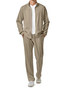 Men Casual Tracksuit 2 Piece <b>Matching</b> <b>Set</b> Full Zip Sweatshirt and <b>Joggers</b> Bulk Order - Product Image 1